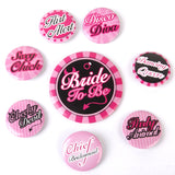 Maxbell Hen's Party Bride To Be Badge Set 8Pcs