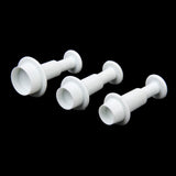 Maxbell 3pcs DIY Round Fondant Cake Sugarcraft Plunger Mold Cupcake Cookie Tools