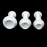 Maxbell 3pcs DIY Round Fondant Cake Sugarcraft Plunger Mold Cupcake Cookie Tools