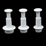 Maxbell 3pcs DIY Round Fondant Cake Sugarcraft Plunger Mold Cupcake Cookie Tools