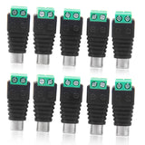 Maxbell 10 x RCA Plug Female Power Cable Adaptor Connector for CCTV Camera