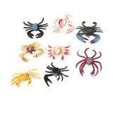 Maxbell Plastic PVC Crab Model Kids Toy 8pcs Multi-color