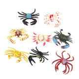 Maxbell Plastic PVC Crab Model Kids Toy 8pcs Multi-color