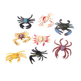 Maxbell Plastic PVC Crab Model Kids Toy 8pcs Multi-color