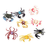 Maxbell Plastic PVC Crab Model Kids Toy 8pcs Multi-color