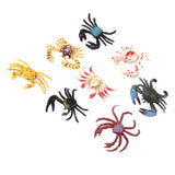 Maxbell Plastic PVC Crab Model Kids Toy 8pcs Multi-color