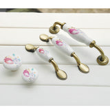 Maxbell 1 x Pastoral Tulip Ceramic Cabinet Wardrobe Cupboard Knob Pull Handle