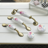 Maxbell 1 x Pastoral Tulip Ceramic Cabinet Wardrobe Cupboard Knob Pull Handle