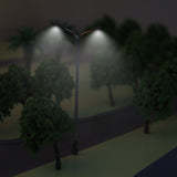 Maxbell Model Street Lights LED Dual Lamppost 1:100 Scale 11cm 10pcs