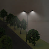 Maxbell Model Street Lights LED Dual Lamppost 1:100 Scale 11cm 10pcs