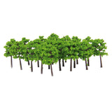 Maxbell Plastic Model Trees Train Railroad Scenery 1:250 40pcs Green