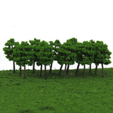 Maxbell Plastic Model Trees Train Railroad Scenery 1:250 40pcs Dark Green