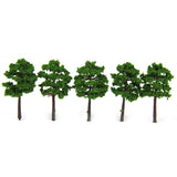 Maxbell Plastic Model Trees Train Railroad Scenery 1:250 40pcs Dark Green