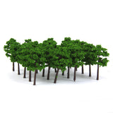 Maxbell Plastic Model Trees Train Railroad Scenery 1:250 40pcs Dark Green