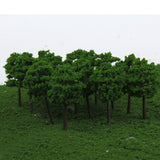 Maxbell Plastic Model Trees Train Railroad Scenery 1:250 40pcs Dark Green