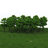 Maxbell Plastic Model Trees Train Railroad Scenery 1:250 40pcs Dark Green