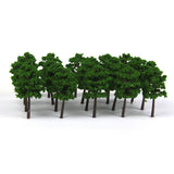 Maxbell Plastic Model Trees Train Railroad Scenery 1:250 40pcs Dark Green