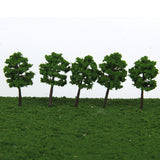 Maxbell Plastic Model Trees Train Railroad Scenery 1:250 40pcs Dark Green