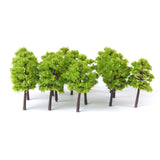 Maxbell Plastic Model Trees Train Railroad Scenery 1:250 40pcs Light Green