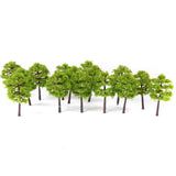 Maxbell Plastic Model Trees Train Railroad Scenery 1:250 40pcs Light Green