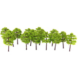 Maxbell Plastic Model Trees Train Railroad Scenery 1:250 40pcs Light Green