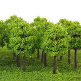 Maxbell Plastic Model Trees Train Railroad Scenery 1:250 40pcs Light Green