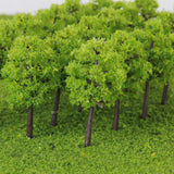 Maxbell Plastic Model Trees Train Railroad Scenery 1:250 40pcs Light Green