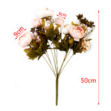 Maxbell Artificial Light Pink Peony Silk Flower Bouquet Wedding Home Decoration