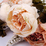 Maxbell Artificial Light Pink Peony Silk Flower Bouquet Wedding Home Decoration