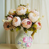 Maxbell Artificial Light Pink Peony Silk Flower Bouquet Wedding Home Decoration