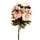 Maxbell Artificial Light Pink Peony Silk Flower Bouquet Wedding Home Decoration