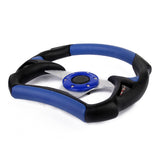Maxbell Universal PU Leather Car Racing Steering Wheel Sport F1 JDM Auto Blue+Black