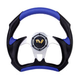 Maxbell Universal PU Leather Car Racing Steering Wheel Sport F1 JDM Auto Blue+Black