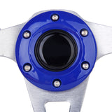 Maxbell Universal PU Leather Car Racing Steering Wheel Sport F1 JDM Auto Blue+Black
