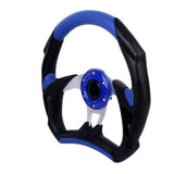 Maxbell Universal PU Leather Car Racing Steering Wheel Sport F1 JDM Auto Blue+Black