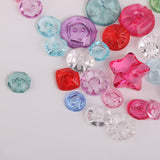 Maxbell Multi Shapes Acrylic Transparent DIY Sewing Buttons 100Pcs Mixed Colors