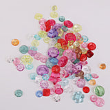 Maxbell Multi Shapes Acrylic Transparent DIY Sewing Buttons 100Pcs Mixed Colors