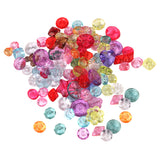 Maxbell Multi Shapes Acrylic Transparent DIY Sewing Buttons 100Pcs Mixed Colors