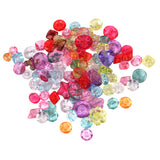 Maxbell Multi Shapes Acrylic Transparent DIY Sewing Buttons 100Pcs Mixed Colors