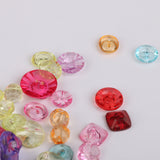 Maxbell Multi Shapes Acrylic Transparent DIY Sewing Buttons 100Pcs Mixed Colors