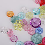 Maxbell Multi Shapes Acrylic Transparent DIY Sewing Buttons 100Pcs Mixed Colors