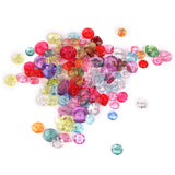Maxbell Multi Shapes Acrylic Transparent DIY Sewing Buttons 100Pcs Mixed Colors