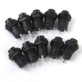 Maxbell 10 x Car Boat Locking Dash OFF-ON Push Button Switch Black