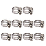 Maxbell 10Pcs Adjustable Fuel Petrol Pipe Hose Clips Stainless Spring Clamp 8-12mm