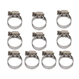 Maxbell 10Pcs Adjustable Fuel Petrol Pipe Hose Clips Stainless Spring Clamp 13-19mm