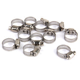 Maxbell 10Pcs Adjustable Fuel Petrol Pipe Hose Clips Stainless Spring Clamp 13-19mm