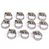 Maxbell 10Pcs Adjustable Fuel Petrol Pipe Hose Clips Stainless Spring Clamp 13-19mm