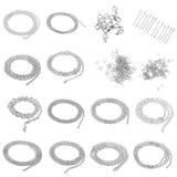 Maxbell Sliver Link Chain Accessories Kit for Necklace Bracelet Jewelry Making