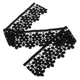 Maxbell 3yd Black Flower Embroidered Trim Lace Trimming Sewing Crafts