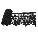 Maxbell 3yd Black Flower Embroidered Trim Lace Trimming Sewing Crafts